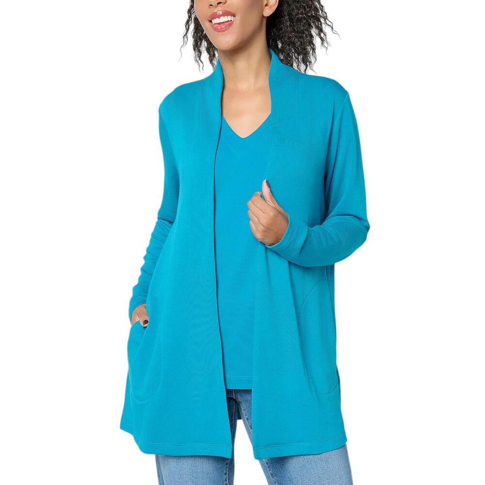 Brandis Women's Dress Out Loud Acquitted Duster Cardigan Crystal Teal - Regular